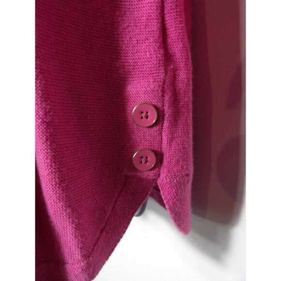 Talbots Plus X (XL) Sweater Pink Tight Knit Pullover Valentines Gold Buttons - Picture 5 of 11